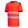 Portwest T181 Jól láthatósági Vision póló piros-fekete