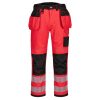 Portwest T501 Vision Hi-Vis nadrág piros-fekete