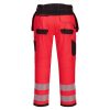 Portwest T501 Vision Hi-Vis nadrág piros-fekete