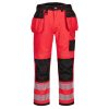 Portwest T501 Vision Hi-Vis nadrág piros-fekete