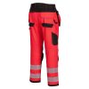 Portwest T501 Vision Hi-Vis nadrág piros-fekete