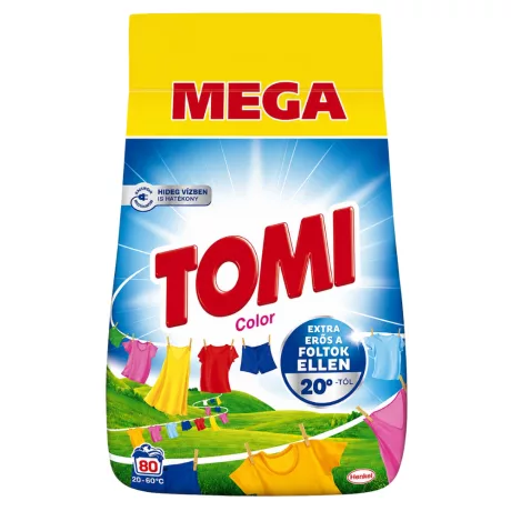 Tomi Color mosópor színes ruhákhoz - 80 mosás 4kg