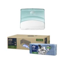   Tork szöszszegény ipari tisztítókendő x2 - ajándék adagolóval