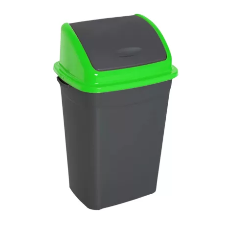 Billenőfedeles szelektív hulladékgyűjtő szemetes Antracit-Zöld 50L