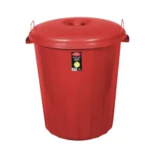 Kerek műanyag szemetes zárható fedéllel Piros 70L