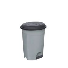 Pedálos szemetes kivehető vödörrel Fekete-szürke 6L