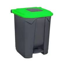   Pedálos szelektív hulladékgyűjtő szemetes nyomófedeles nyílással Antracit-Zöld 50L