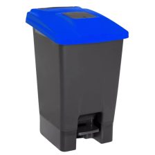   Pedálos szelektív hulladékgyűjtő szemetes nyomófedeles nyílással Antracit-Kék 100L
