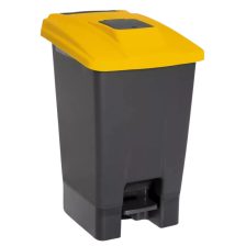   Pedálos szelektív hulladékgyűjtő szemetes nyomófedeles nyílással Antracit-Sárga 100L