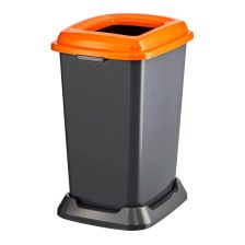   Szelektív hulladékgyűjtő szemetes Antracit-Narancssárga 50L