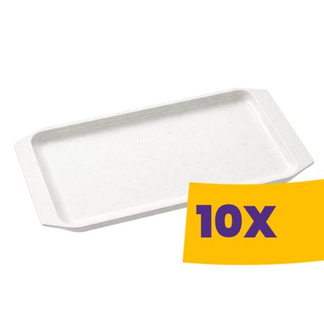 Kínáló műanyag tálca fehér 10db