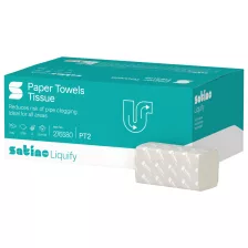   Satino by Wepa Liquify Z hajtogatott kéztörlő - 2 rétegű, hófehér, 150 lap (Karton - 25 csomag)