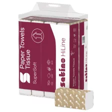  Satino by Wepa HiLine V hajtogatott kéztörlő - 2 rétegű, hófehér, 336 lap (Karton - 12 csomag)