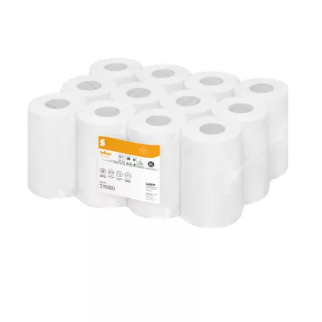 Satino by Wepa HiCycle belsőmagos törlőpapír 14cm átm. - 2 rétegű, hófehér, 68m (Karton - 12 tekercs)