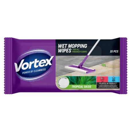 Vortex nedves felmosó törlőkendő Tropical Oasis 15db