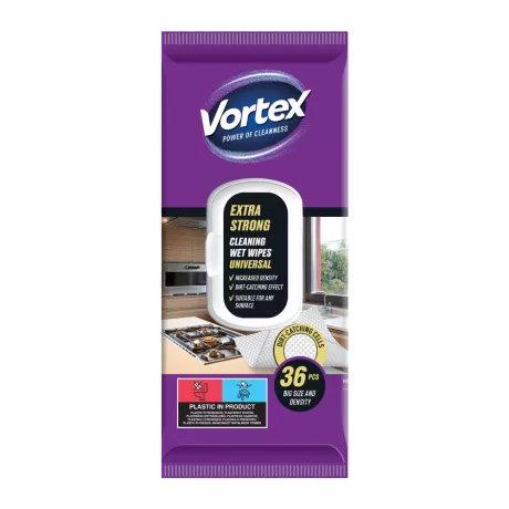 Vortex Universal erős háztartási nedves törlőkendő Flip-top 36db