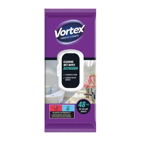 Vortex Fürdőszobai háztartási nedves törlőkendő Flip-top 48db