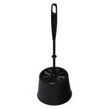 YORK WC kefe műanyag, kerek tartóval Fekete