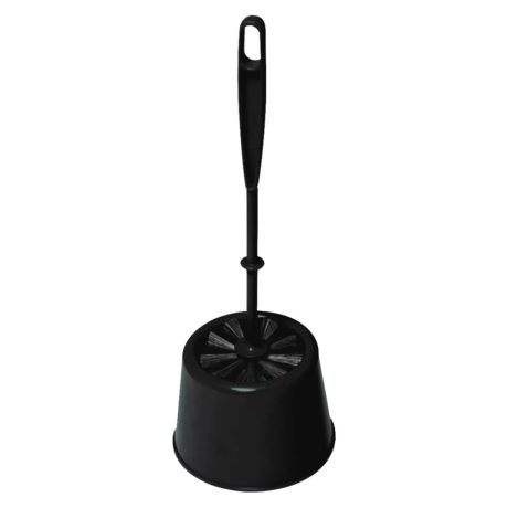 YORK WC kefe műanyag, kerek tartóval Fekete